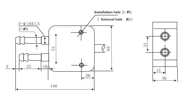 WNK مستشعر الضغط التفاضلي للهواء الجاف I2C مع غطاء من الألومنيوم للرياح
